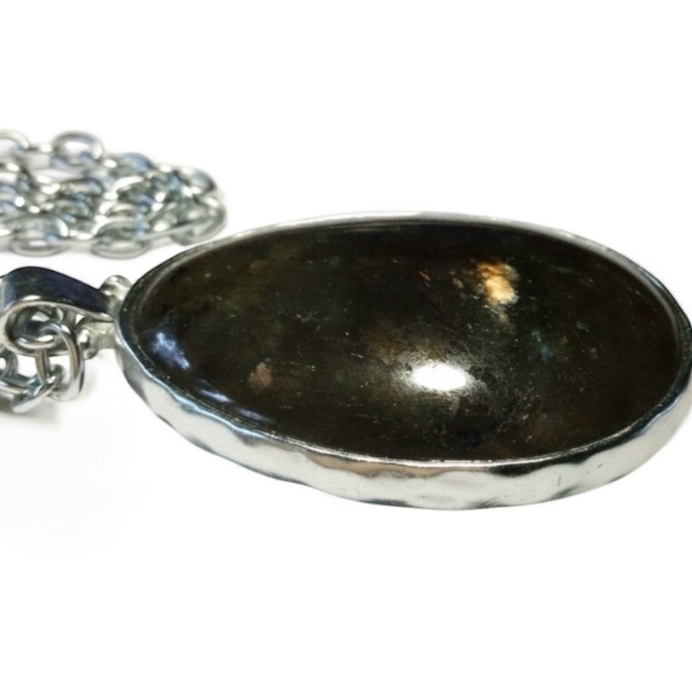 Stella & Dot 925 Silver Reversible Blue Quartz, Labradorite Pendant Necklace 34" - Picture 14 of 16